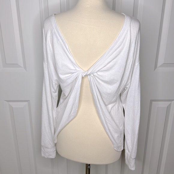 Aritzia Wilfred Free White Back Knotted Top Sz M - Picture 3 of 5